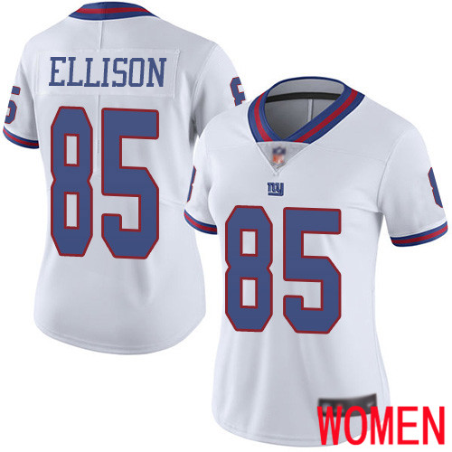 Women New York Giants #85 Rhett Ellison Limited White Rush Vapor Untouchable Football NFL Jersey->new york giants->NFL Jersey